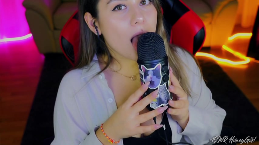 HoneyGirl ASMR - 8 April 2023 - Microphone Licking - Fullthot