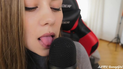 Honey Girl ASMR - Gentle Licking the Microphone