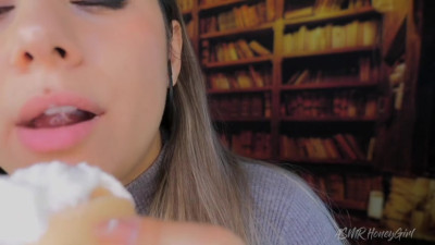 HoneyGirl ASMR - Very Intense Ear Licking + Soft Marshmallow