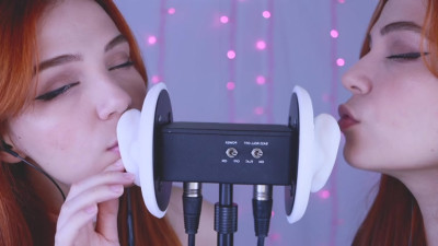 Maimy ASMR Patreon - Twins - Ear Noms, Kissing, Inaudible Whispers