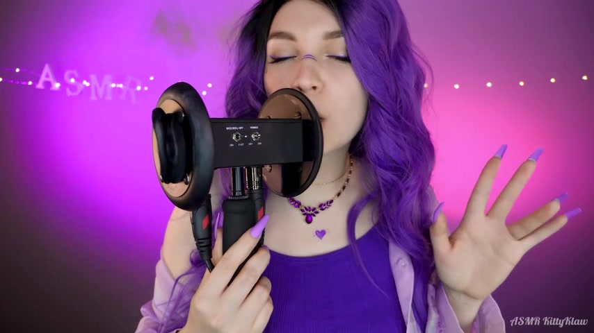 Kitty Klaw ASMR - Purple - Licking & Mouth sounds - Fullthot