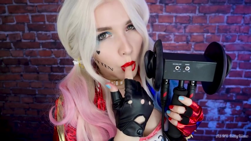 Kitty Klaw ASMR - Harley Quinn Licking & Mouth sounds - Fullthot